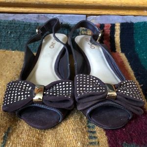 Via uno sling back brown shoes